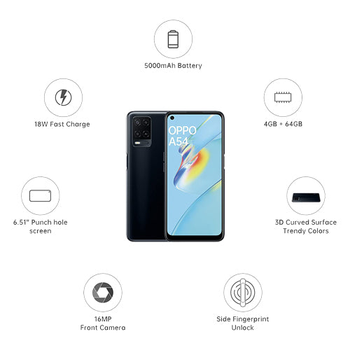 OPPO A54 CPH2239 4GB/128GB MOBILE PHONE (BLACK) OPPO A54 CPH2239 4GB/128GB MOBILE PHONE (BLACK)